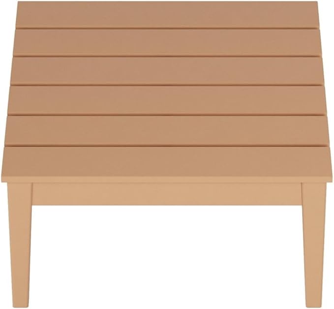 Costaelm Outdoor Side Tables for Patio, Small Patio Conversation Table Weather Resistant Coffee Table, Small Square Table Outdoor End Tables for Porch, Balcony, Poolside, Deck, Teak