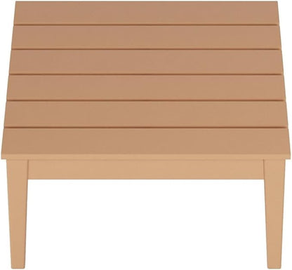 Costaelm Outdoor Side Tables for Patio, Small Patio Conversation Table Weather Resistant Coffee Table, Small Square Table Outdoor End Tables for Porch, Balcony, Poolside, Deck, Teak