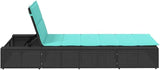 Large Black Poly Rattan Outdoor Chaise Lounge 82.7 x 39.4 in Adjustable Backrest No-Assembly Sunbed for Patio Poolside - Photo 7