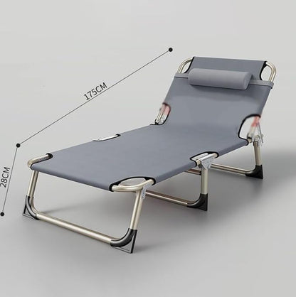 Folding Patio Lounge Chair w/Adjustable Pillows Cup Holder for Poolside Backyard Reclining Lounge Chair with Removable Cushion Tray for Indoor and Outdoor, Patio Recliner Folding Reclining Chair