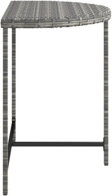 Grey Poly Rattan Garden Table with Powder-Coated Steel Frame, Modern Design and Weather Resistant for Outdoor Dining - Photo 6