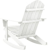 Vintage Wooden Outdoor Rocking Chair White Hardwood Medium Patio Rocking Chair for Balcony Porch Relaxation Durable - Photo 5