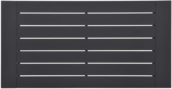 Pemberly Row Modern Outdoor Patio Coffee Table, Powder-Coated Aluminum, Gray Finish, Rectangular 51" W x 26.5" D x 12" H, Weather-Resistant with Non-Marking Foot Glides for Deck or Patio Use