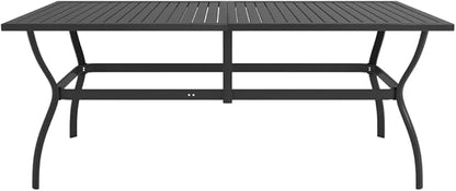 Patio Table Anthracite 74.8"x31.5"x28.3" Steel,Industrial Style Slatted Patio Table Sturdy and Stable for Your Outdoor Living Space Outdoor Table