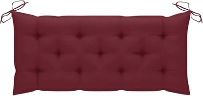 Solid Acacia Wood Garden Bench with Fabric Cushion, Rustic Outdoor Seating for Patio and Balcony, Durable Natural Wood Furniture with Soft Polyester Cushion, Easy Assembly