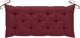 Solid Acacia Wood Garden Bench with Fabric Cushion, Rustic Outdoor Seating for Patio and Balcony - Photo 8