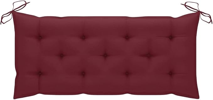 Solid Acacia Wood Garden Bench with Fabric Cushion, Rustic Outdoor Seating for Patio and Balcony, Durable Natural Wood Furniture with Soft Polyester Cushion, Easy Assembly,