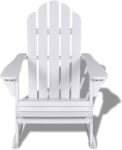 (Fast Shipments) Wooden Rocking Chair | for Porch, Lawn, Garden, Backyard, Balcony, Deck, Pool, Indoor, Outdoor Garden Rocking Chair Wood White