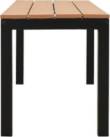 Vintage Steel Garden Bench Outdoor Brown and Black Rectangular Bench for Patio Balcony Garden Durable Weather-Resistant - Photo 5