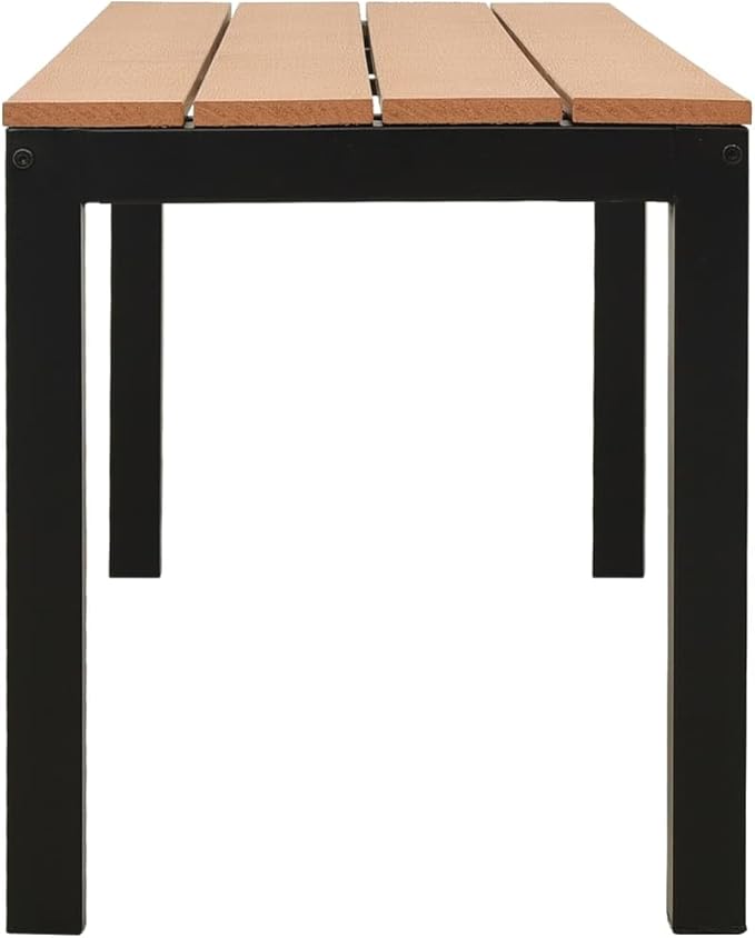 Vintage Steel Garden Bench Brown and Black Durable Outdoor Furniture for Patio Balcony Seating with Weather Resistant Construction