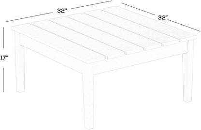 Costaelm Outdoor Side Tables for Patio, Small Patio Conversation Table Weather Resistant Coffee Table, Small Square Table Outdoor End Tables for Porch, Balcony, Poolside, Deck, Teak
