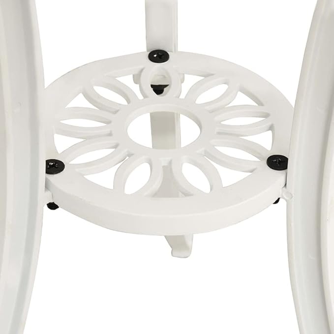vidaXL Garden Table White Cast Aluminum Medium Durable Garden Table