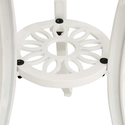 vidaXL Garden Table White Cast Aluminum Medium Durable Garden Table