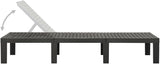 Sun Lounger Plastic Anthracite Chaise Lounge Outdoor Lounger for Yard Pool - Photo 5