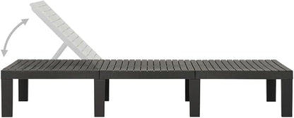 Sun Lounger Plastic Anthracite Chaise Lounge Outdoor Lounger for Yard Pool