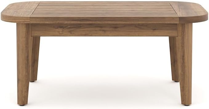 Brown Wooden Coffee Table, Rectangular Outdoor Coffee Table for Patio Seating Areas, Ideal for Decks and Garden Lounges - Photo 6