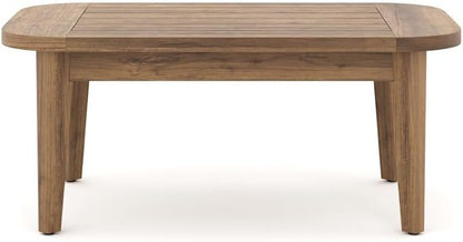 Brown Wooden Coffee Table, Rectangular Outdoor Coffee Table for Patio Seating Areas, Ideal for Decks and Garden Lounges