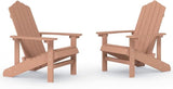 Brown HDPE Standard Durable Adirondack Chair Set of 2, Classic Outdoor Patio Furniture with Wide Armrests for Relaxation - Photo 3