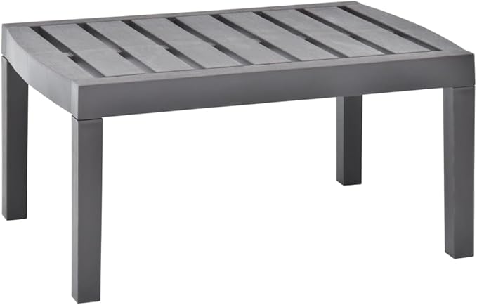 Garden Table Mocha Plastic Outdoor Table Coffee Tables for Backyard Beach 30.7 in x 21.7 in x 15.0 Durable