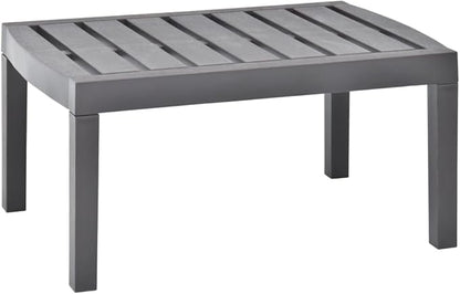 Garden Table Mocha Plastic Outdoor Table Coffee Tables for Backyard Beach 30.7 in x 21.7 in x 15.0 Durable