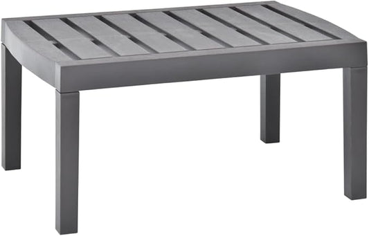Garden Table Mocha Plastic Outdoor Table Coffee Tables for Backyard Beach 30.7 in x 21.7 in x 15.0 Durable