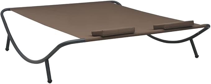Double Chaise Lounge Outdoor with Adjustable Canopy and Pillow Extra Large Patio Hammock Bed Wheeled for Outside - Photo 5