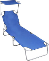 Folding Sun Lounger, Patio Chaise Lounge Chair, Outdoor Recliner Lounge Chair Sun Loungers - Photo 1