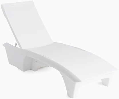 Step2 Vero Adjustable Back in-Pool Lounger with Storage, Pool Chair, Weighted, White