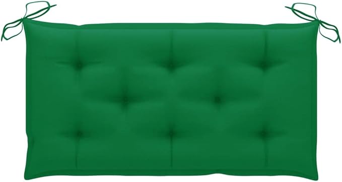 Patio Bench with Green Cushion Garden Bench Outdoor Bench for Outdoors Porch Entryway Furniture for Yard 44.1" Solid Teak Wood