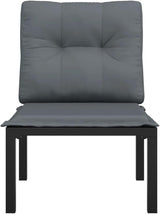 Modern Garden Chair with Black Frame and Dark Grey Cushions, 4-Piece Set for Outdoor Patio and Balcony - Photo 3