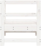 White Rustic Pinewood Outdoor Corner Sofa 24.4"x24.4"x27.8" Modular Patio Couch White Solid Wood Frame Lounge Seating - Photo 4