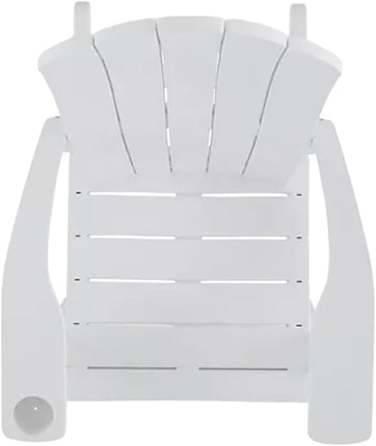 Modern Adirondack Chair with Cup Holder, Outdoor Patio Furniture (White)