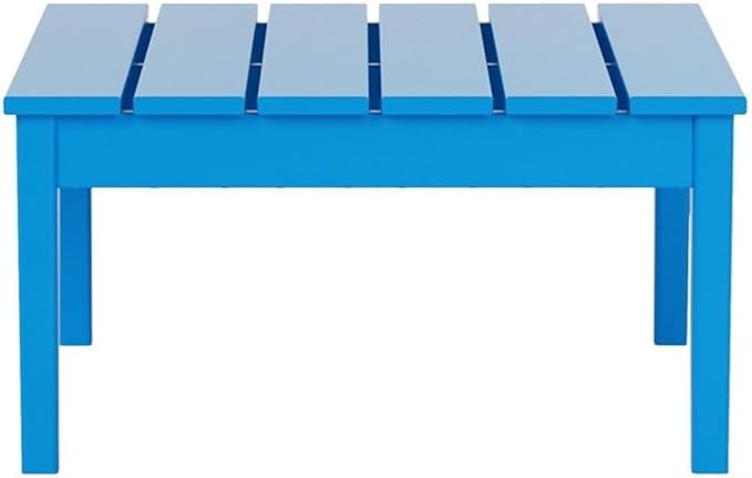 Costaelm Outdoor Side Tables for Patio, Small Patio Conversation Table Weather Resistant Coffee Table, Small Square Table Outdoor End Tables for Porch, Balcony, Poolside, Deck, Pacific Blue