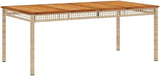 Large Rectangular Garden Table, Outdoor PE Rattan Dining Table for 6, Weather-Resistant Patio Furniture for Backyard - Photo 3