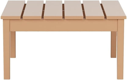 Costaelm Outdoor Side Tables for Patio, Small Patio Conversation Table Weather Resistant Coffee Table, Small Square Table Outdoor End Tables for Porch, Balcony, Poolside, Deck, Teak
