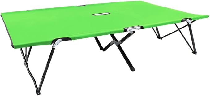 Double Outdoor Chaise Lounge Folding Sun Lounger 600D Polyester Steel Frame 48.8x76.4x17.3 in Green Portable Patio - Photo 1