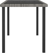 Outdoor Dining Table for Patio Garden, 55-inch Rectangular Poly Rattan Table with Tempered Glass Top - Photo 4