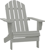Grey Solid Fir Wood Large Ergonomic Garden Chair and Table Combo with Smooth Matte Finish for Outdoor Relaxation Patio - Photo 5