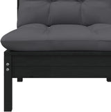 Patio Middle Sofa with Cushions Black Solid Pinewood Outdoor Chairs Furniture Outdoor Patio Furniture Set Suitable for - Photo 5