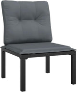 4-Piece Outdoor Patio Lounge Set Black and Grey - Photo 4