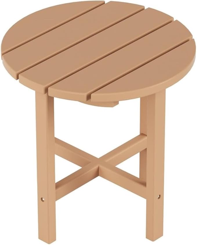 Costaelm Round Outdoor Side Tables, Adirondack Patio Tables for Outside, HDPE Patio End Table Weather Resistant - Photo 4