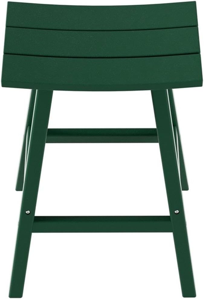 Costaelm All-Weather Bar Stools Set of 2, 29" Height Outdoor Bar Stools, Adirondack Poly Patio Bar Stool for Patio, Deck, Kitchen Counter and Garden, Dark Green