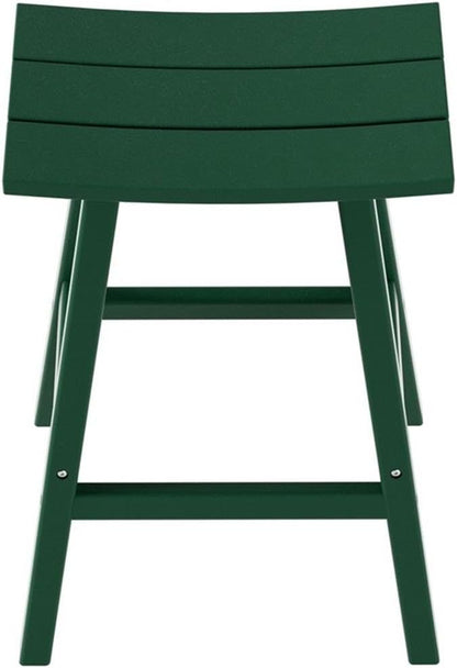 Costaelm All-Weather Bar Stools Set of 2, 29" Height Outdoor Bar Stools, Adirondack Poly Patio Bar Stool for Patio, Deck, Kitchen Counter and Garden, Dark Green