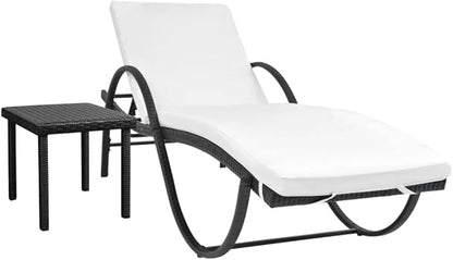 Sun Lounger Set of 3, Adjustable Outdoor Patio Furniture with Black Steel Frame & PE Rattan, Modern Garden Chaise Lounge for Poolside, Balcony, Durable Weather-Resistant Relaxation