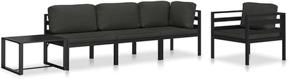 vidaXL Corner Sofa Anthracite Aluminum 27.6 x 27.6 x 25.4 in