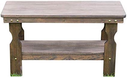 Amish Casual Heavy Duty Pressure Treated Wood Coffee Table in Dark Walnut Stain - Crafted from Solid Pine by Amish Craftsmen in The USA