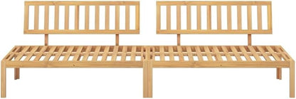 Pallet Sofa Natural Wood Solid Acacia Wood Medium Modular Sofa Couch for Garden Terrace