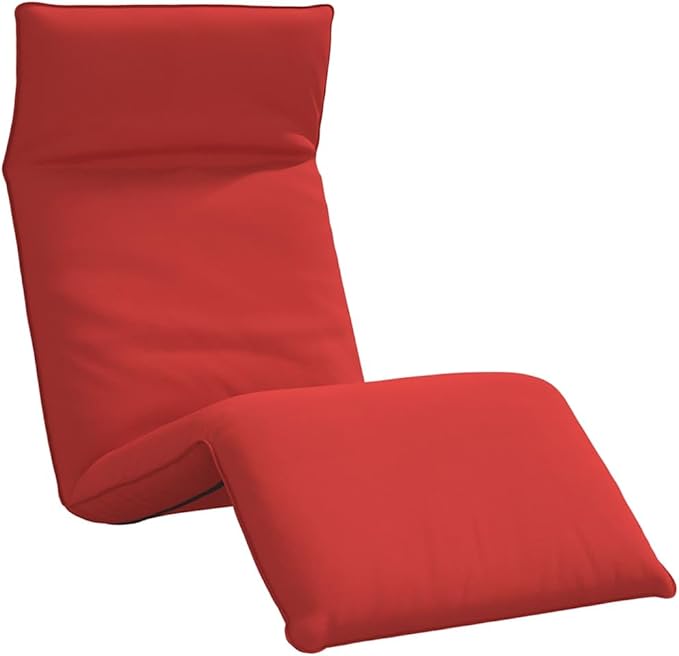 Red Folding Sun Lounger, 69"x21"x3", 5-Pos Reclining, Water-Repellent Oxford, Portable for Patio Pool Yard Camping