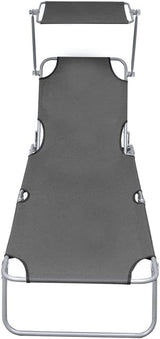 Folding Sun Lounger, Patio Chaise Lounge Chair, Outdoor Recliner Lounge Chair Sun Loungers - Photo 4