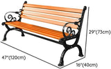 LITFAD Wooden Outdoor Bench Garden Bench with Backrest and Armrest Outdoor Furniture Park Bench for Patio, Lawn, Balcony - Photo 2